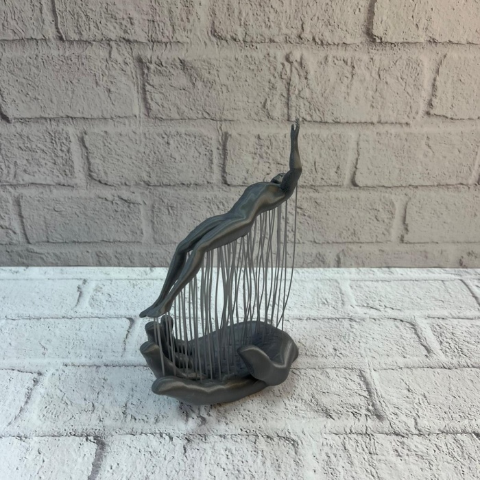 3D El Formlu İnsan Figürü Gri Soyut Tasarım Dekoratif Biblo