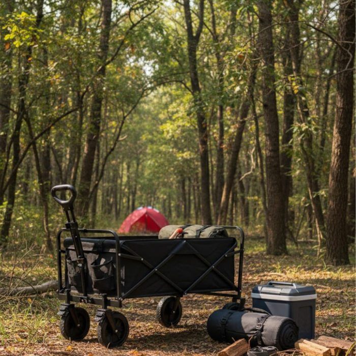 Çok Amaçlı Katlanabilir Kamp Arabası Bahçe Alışveriş Taşıma Vagonu