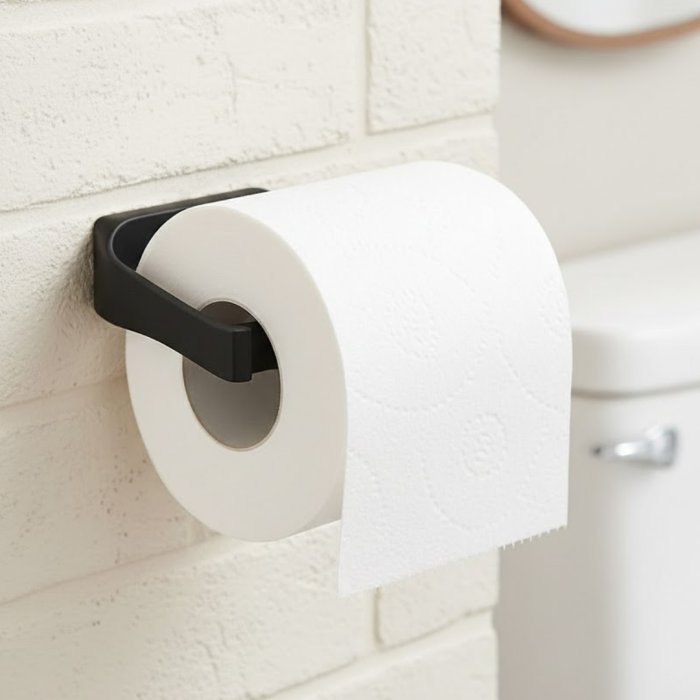 Duvara Monte Siyah Peçetelik Minimal Banyo Aksesuarı