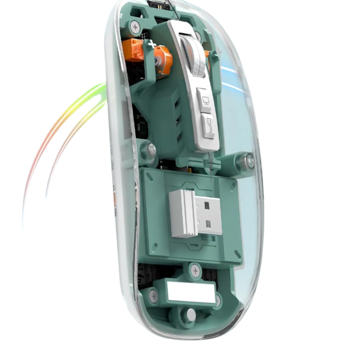 Şeffaf Tasarımlı Bluetooth Kablosuz Mouse Pilli Kullanım