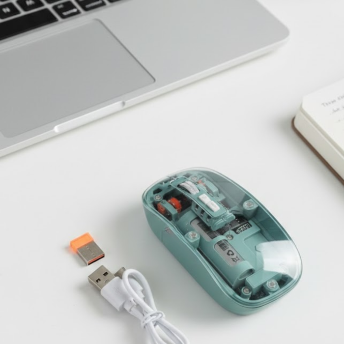 Pilli Kablosuz Mouse Bluetooth ve USB Uyumlu Sessiz Tıklama