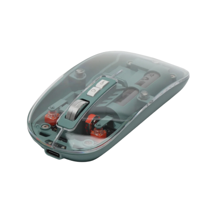 Bluetooth ve 2.4G USB Destekli Pilli Kablosuz Şeffaf Mouse