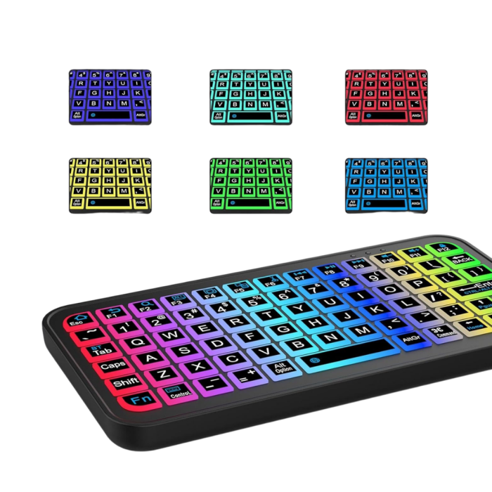 Kompakt Siyah RGB Işıklı Bluetooth Mini Klavye