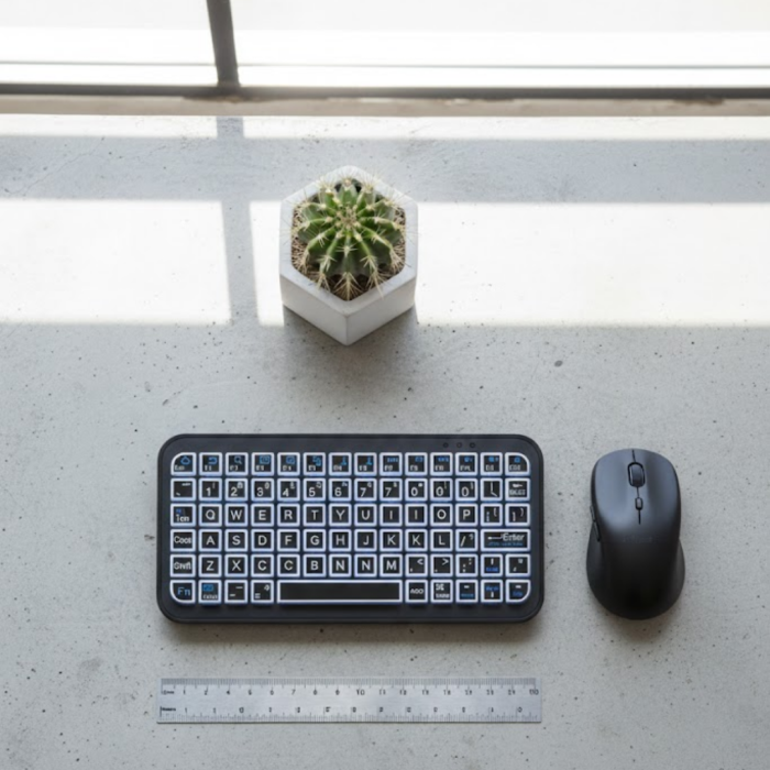 RGB Işıklı Kablosuz Mini Klavye 10 mm İnce Gövde