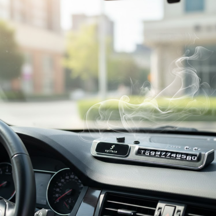 LED Işıklı Araç Ön Cam Telefon Numarası Gösterme Aparatı + 3 Seviyeli Hava Nemlendirici