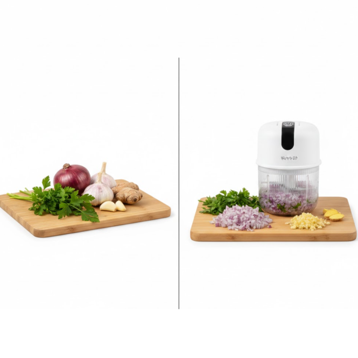 USB Şarjlı Mini Rondo Sarımsak Soğan Zencefil