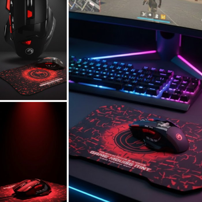 Ergonomik Gaming Mouse ve Mousepad 3 DPI Ayarlı LED Işıklı Tasarım
