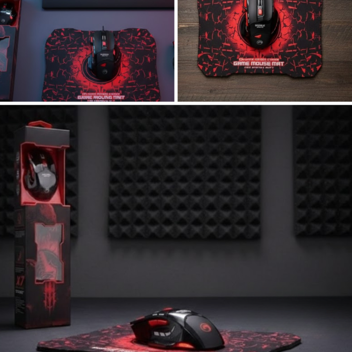 Profesyonel Oyuncu Mouse Seti Dokuma USB Kablolu RGB Aydınlatmalı