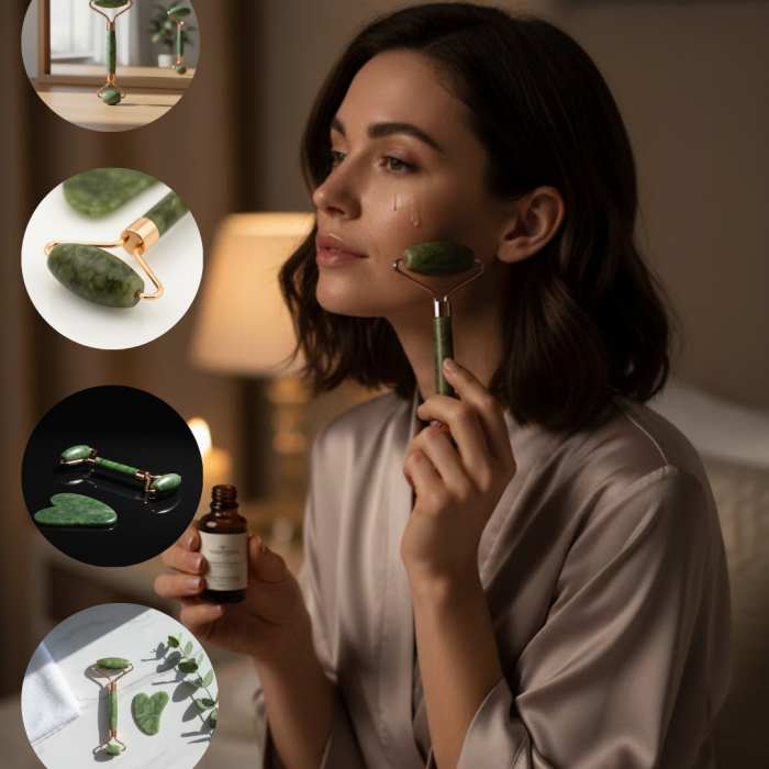 Yeşim Taşı Yüz Masaj Seti Şişlik Azaltıcı 2 Parça