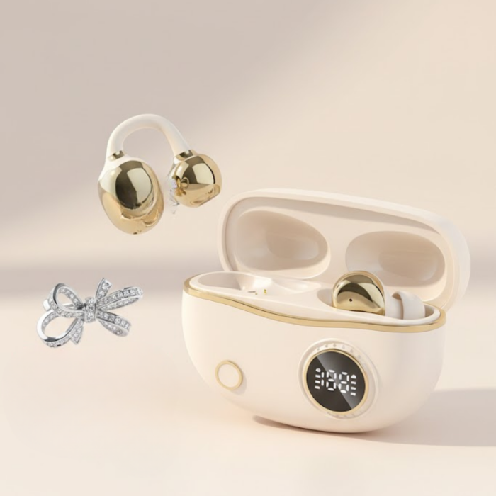 Kulak Klipsli Bluetooth Kulaklık Kompakt ve Hafif 2 Kurdele Küpe Hediyeli