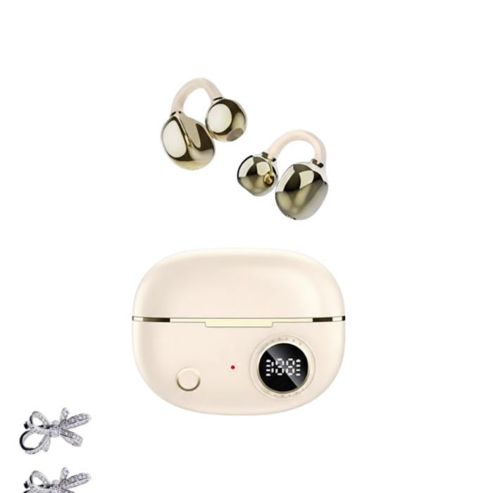 Handsfree Kablosuz Bluetooth Kulaklık Kristal Net Ses 2 Kurdele Küpe Hediyeli