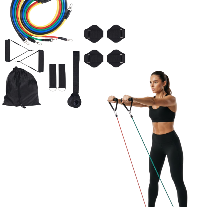 11 Parça Çok Fonksiyonlu Kapı Arkası Egzersiz Bandı Ev Tipi Spor Seti