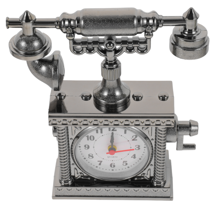 Nostaljik Telefon Tasarımlı Masa Saati Yüksek Sesli Alarm