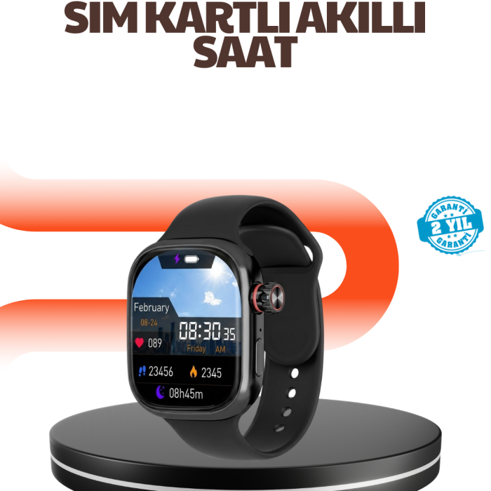 Telefon Bağımsız SIM Kartlı Akıllı Saat Nabız Ölçerli