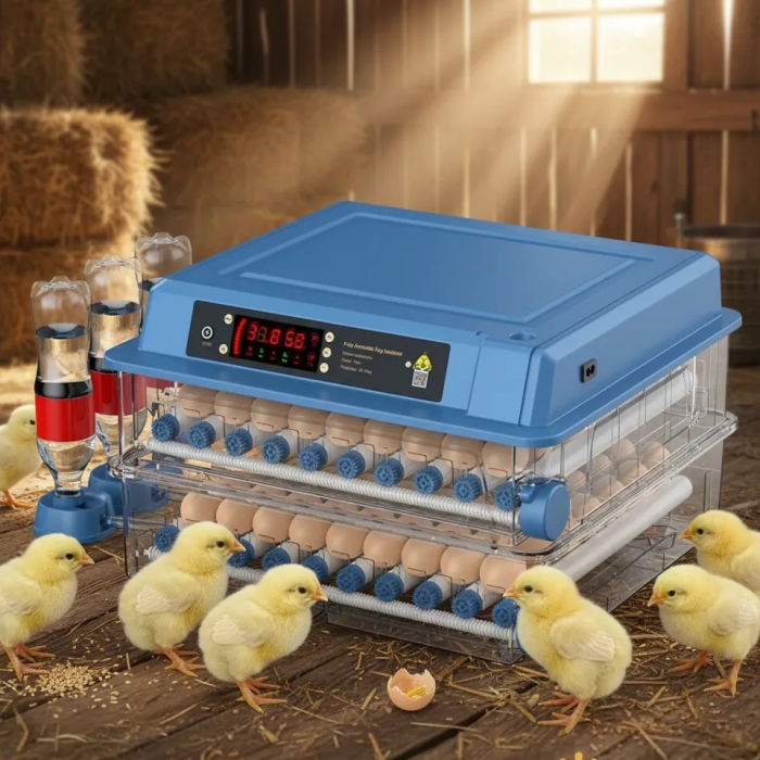 Tam Otomatik 120 Yumurta Kapasiteli Kuluçka Makinesi - Civciv Kaz Hindi Ördek İçin Wifi Kameralı Yedek Motorlu Set