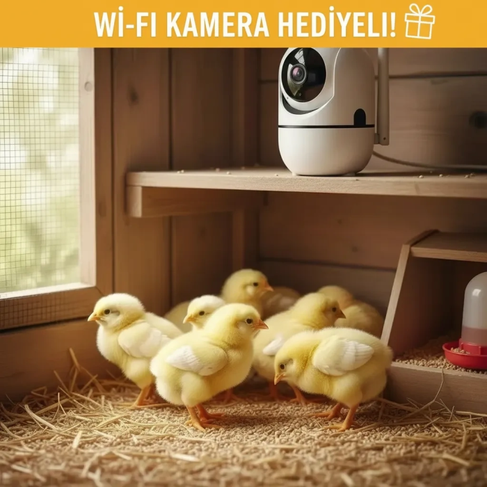 Tam Otomatik 120 Yumurta Kapasiteli Kuluçka Makinesi - Civciv Kaz Hindi Ördek İçin Wifi Kameralı Yedek Motorlu Set