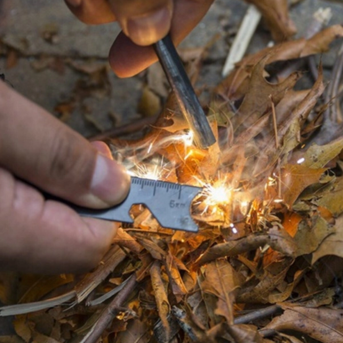 Acil Durum Magnezyum Çubuk Çakmaktaşı Hayatta Kalma Ateş Başlatıcı Çakmak Kiti Düdük Hediyeli