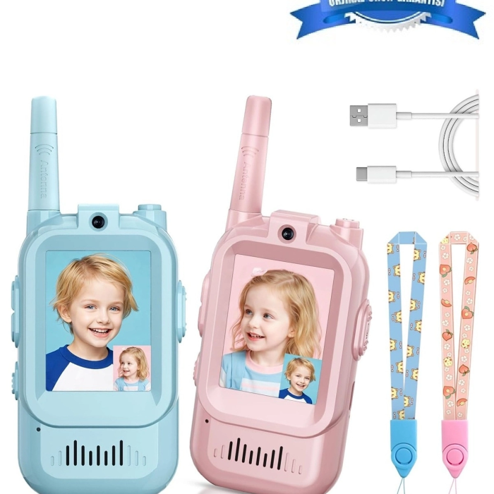 Çocuklar Için Görüntülü Telsiz Konuşma Özellıklı El Telsizi Şarj Edılebılır 50 Mt Menzil Wifi Gerektirmez