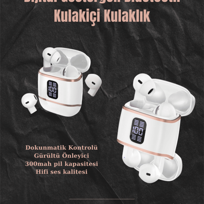 Dijital Göstergeli Bluetooth Kulakiçi Kulaklık – 4’lü Paket, Gürültü Engellemeli