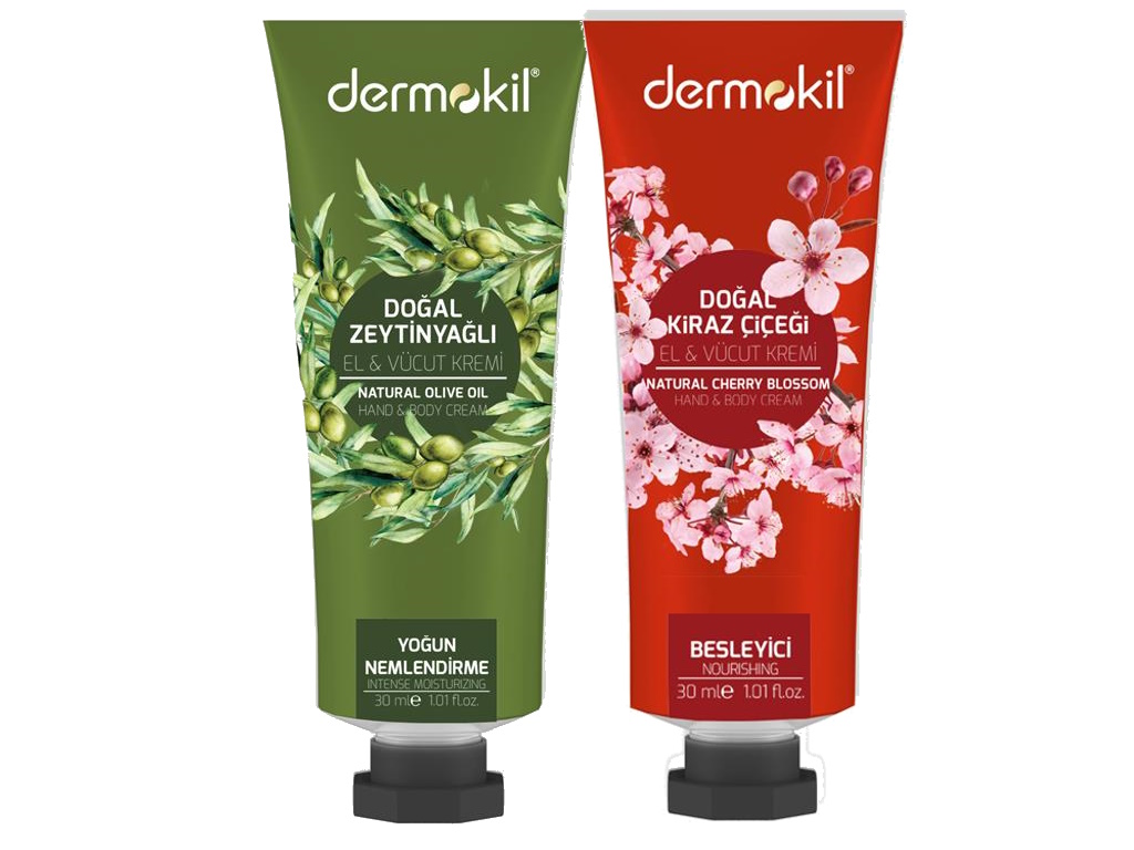 DERMOKİL Zeytinyağlı + Kiraz Çiçeği El ve Vücut Kremi 30 ml