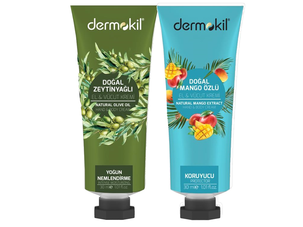 DERMOKİL Zeytinyağlı + Mango Özlü El ve Vücut Kremi 30 ml
