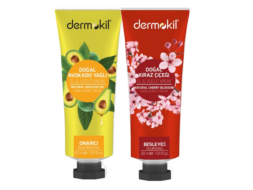 DERMOKİL Avokado Yağlı + Kiraz Çiçeği El ve Vücut Kremi 30 ml