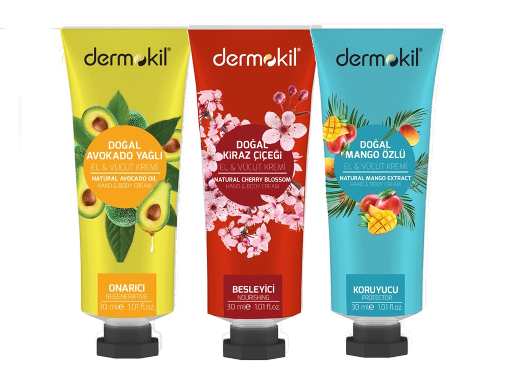 DERMOKİL 3 lü El ve Vücut Kremi Seti (30 ml x 3 adet)