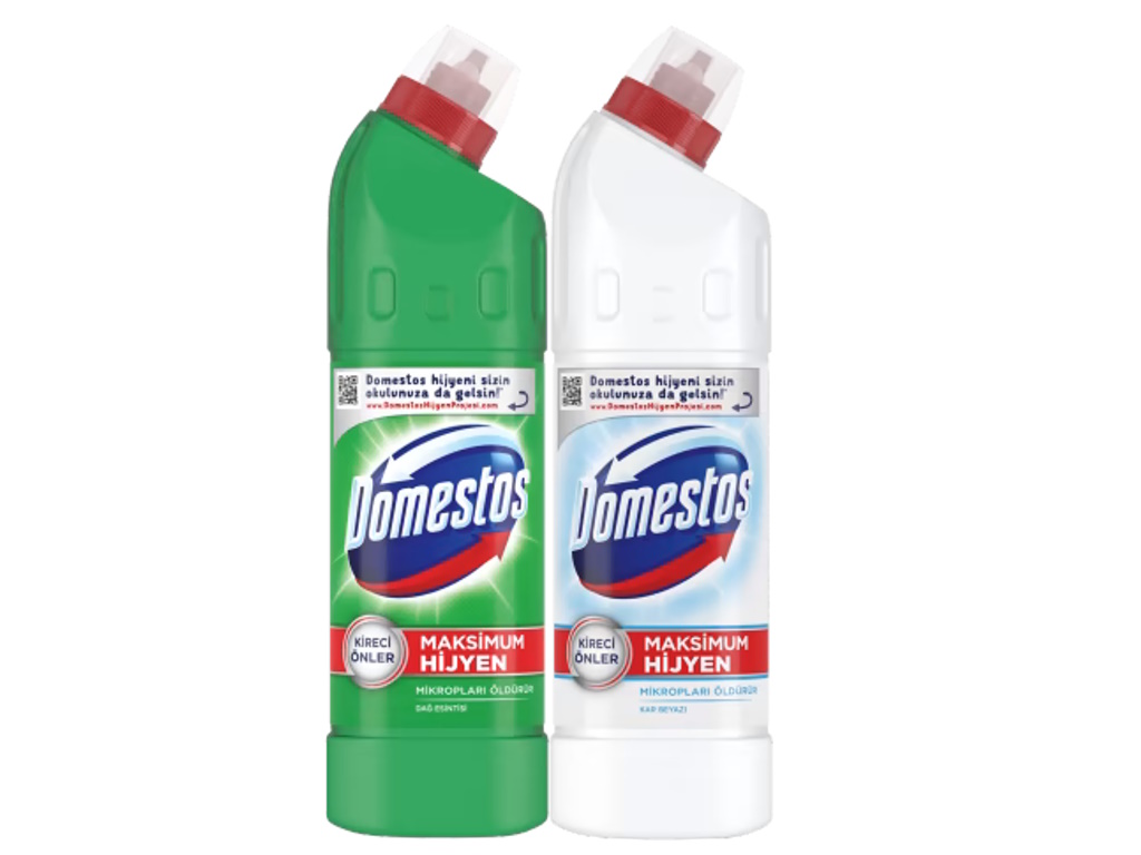 Domestos Çamaşır Suyu Dağ Esintisi + Kar Beyazı (750 ml x 2 adet)