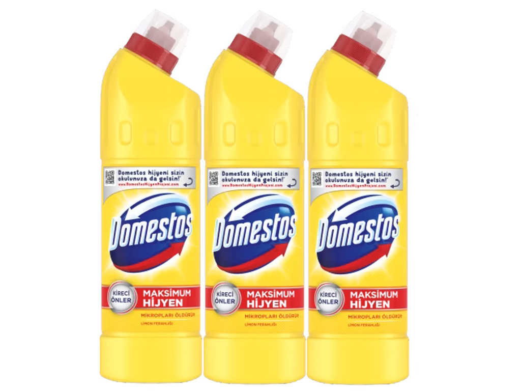 Domestos Çamaşır Suyu 750 ml Limon Ferahlığı (750 ml x 3 adet)