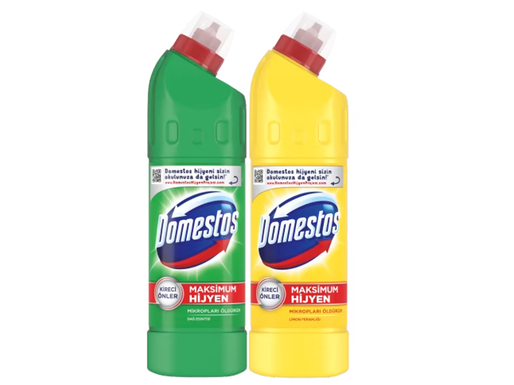 Domestos Çamaşır Suyu Dağ Esintisi + Limon Ferahlığı (750 ml x 2 adet)