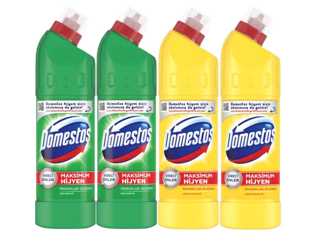 Domestos Çamaşır Suyu Dağ Esintisi + Limon Ferahlığı (750 ml x 4 adet)