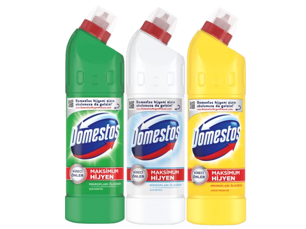 Domestos Çamaşır Suyu Dağ Esintisi + Kar Beyazı + Limon Ferahlığı (750 ml x 3 adet)