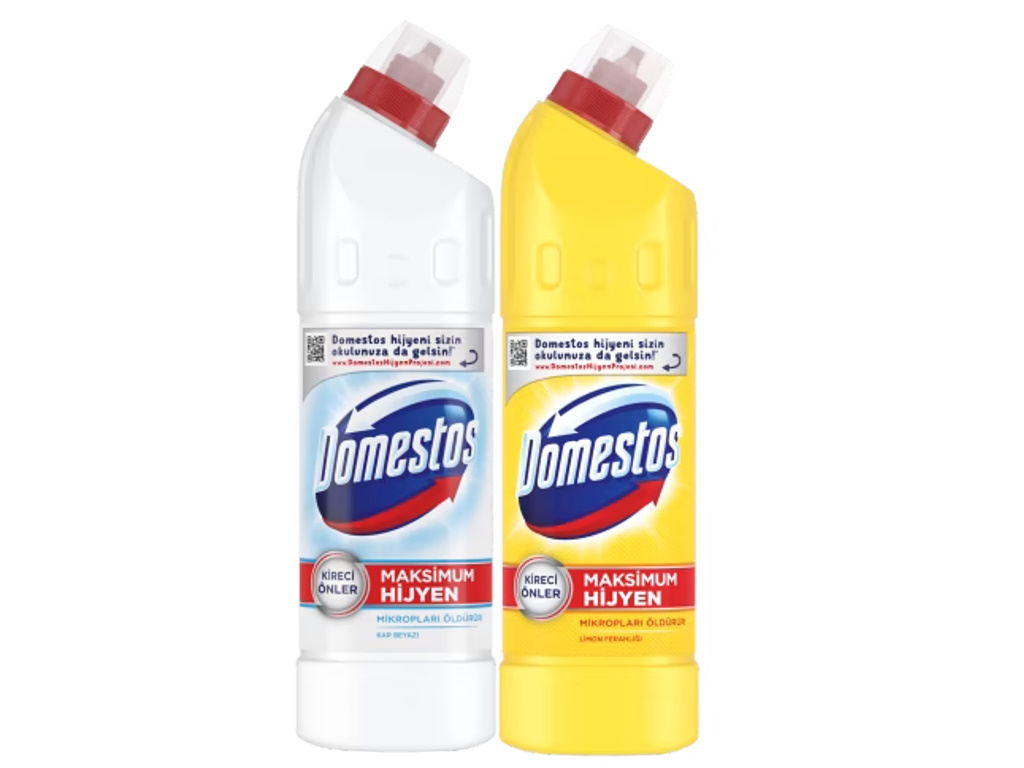 Domestos Çamaşır Suyu Kar Beyazı + Limon Ferahlığı (750 ml x 2 adet)