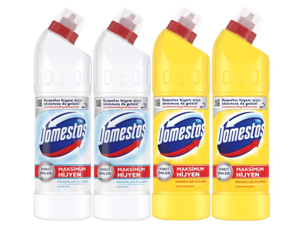 Domestos Çamaşır Suyu Kar Beyazı + Limon Ferahlığı (750 ml x 4 adet)