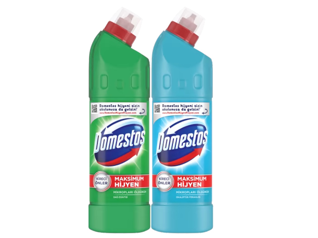 Domestos Çamaşır Suyu Dağ Esintisi + Okaliptüs Ferahlığı (750 ml x 2 adet)