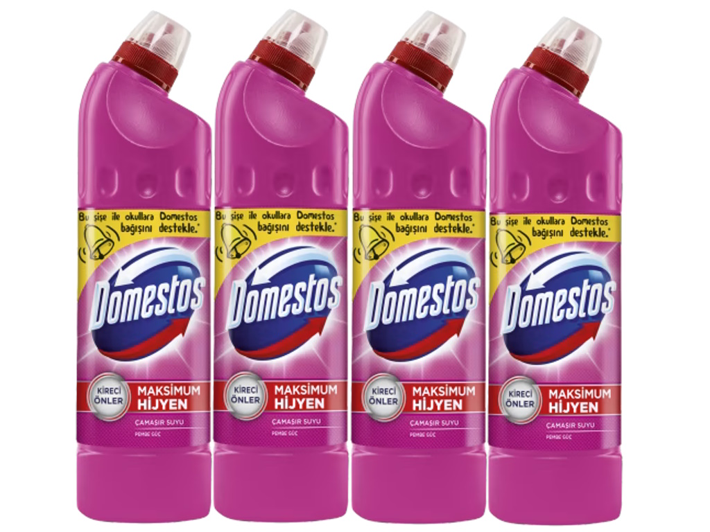 Domestos Çamaşır Suyu 750 ml Pembe Güç (750 ml x 4 adet)