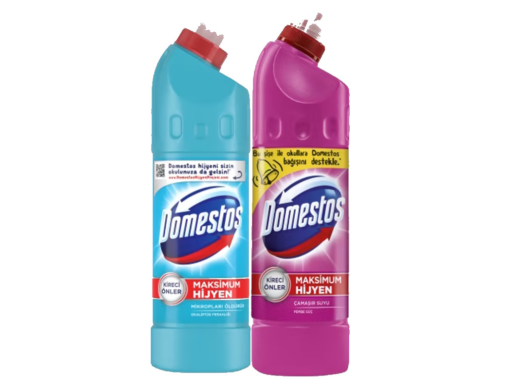 Domestos Çamaşır Suyu 750 ml Pembe Güç + Okaliptüs Ferahlığı (750 ml x 2 adet)