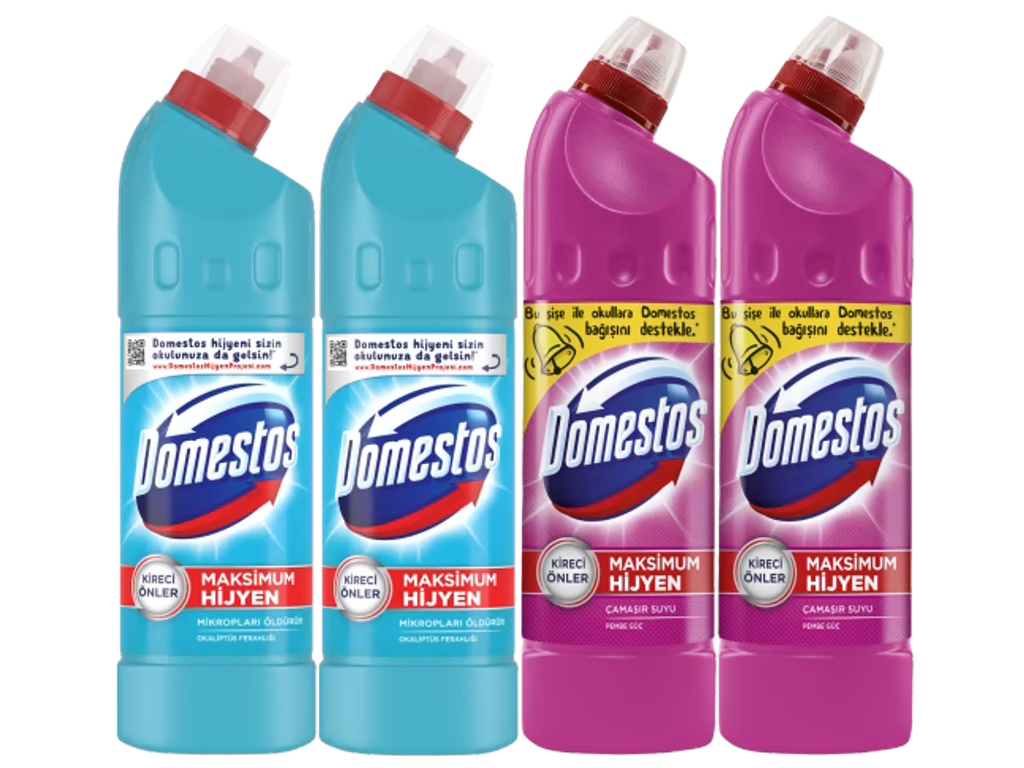 Domestos Çamaşır Suyu 750 ml Pembe Güç + Okaliptüs Ferahlığı (750 ml x 4 adet)