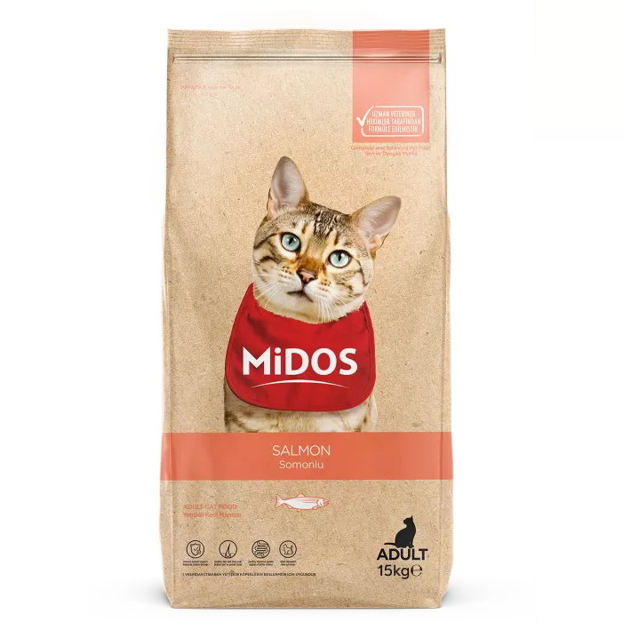 MİDOS Somonlu ve Pirinçli (Hassas Irklar) Kedi 15kg