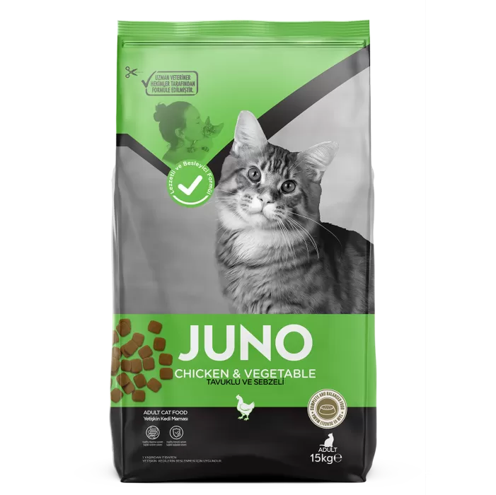 JUNO Tavuklu ve Sebzeli Yetişkin Kedi 15kg