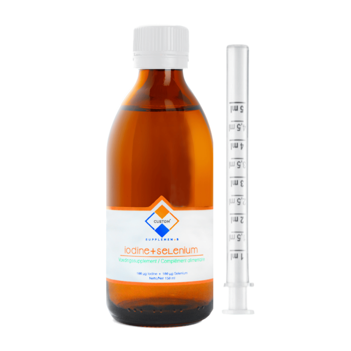 Custom Supplements® 100 mcg İyot+100 mcg Selenyum Likit Çözelti (150 ml)