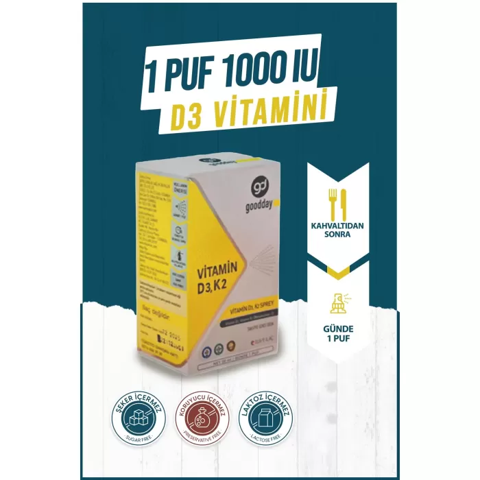 GOODDAY VİTAMİN D3K2 20 ML TAKVİYE EDİCİ GIDA