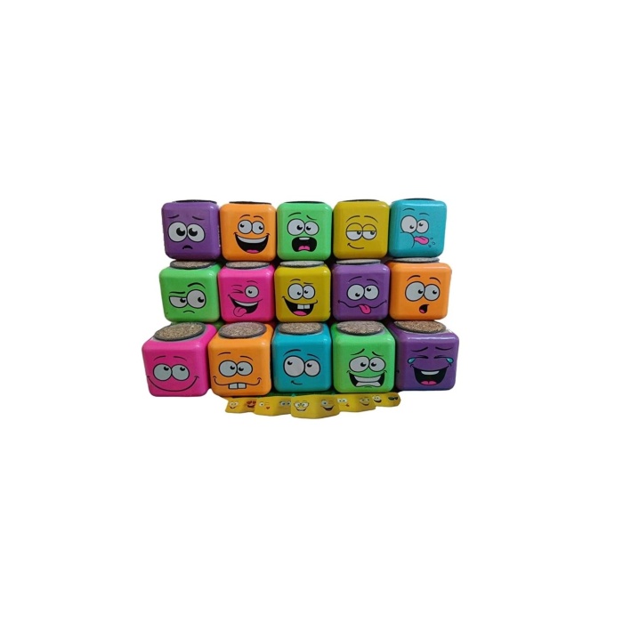 Çim Adam Kare Emoji Şekilli Çim Adam Surat 4 Adet Okul Öncesi Sonrası Etkinlik