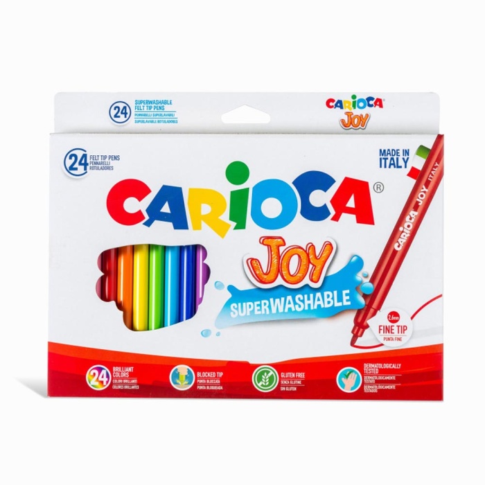 HediyeCantam Carioca Joy Süper Yıkanabilir Keçeli Boya Kalemi 24Lü