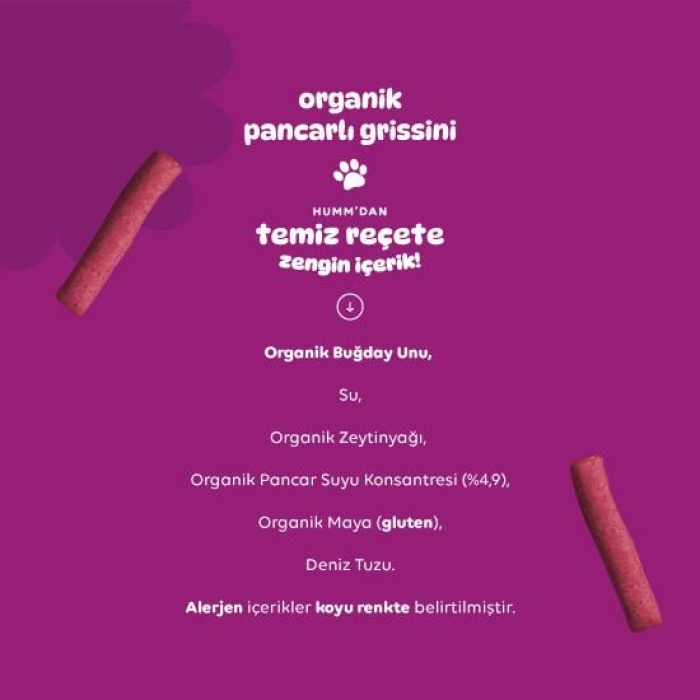 Hediye Çantam Humm Organik Vegan Pancarlı Grissini 55 Gr