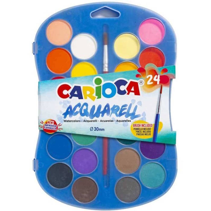 HediyeCantam Carioca Sulu Boya 30 mm Fırçalı 24Lü