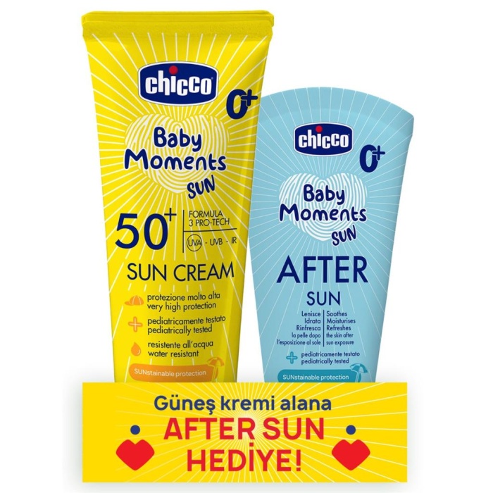 HediyeCantam Chicco Baby Moments Sun Güneş Sprey Spf 50+ 150 ml + After Sun Hediye