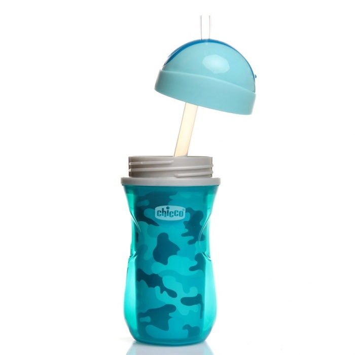 HediyeCantam Chicco Isı Yalıtımlı Sport Pipetli Bardak 14 Ay+ Erkek Mavi
