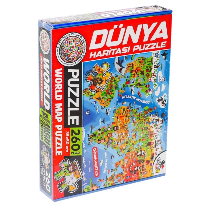 HediyeCantam 7375 Dünya Kültür Haritası Puzzle -Totteriq