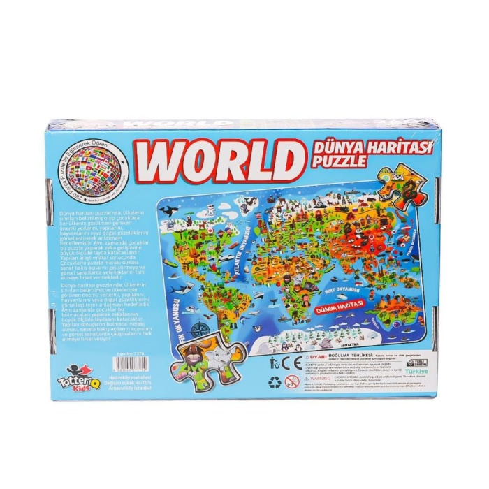 HediyeCantam 7375 Dünya Kültür Haritası Puzzle -Totteriq